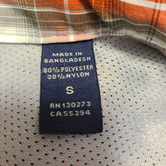 Wrangler Mens Shirt Short Sleeve Plaid Red/Orange Gray S - Picture 5 of 5